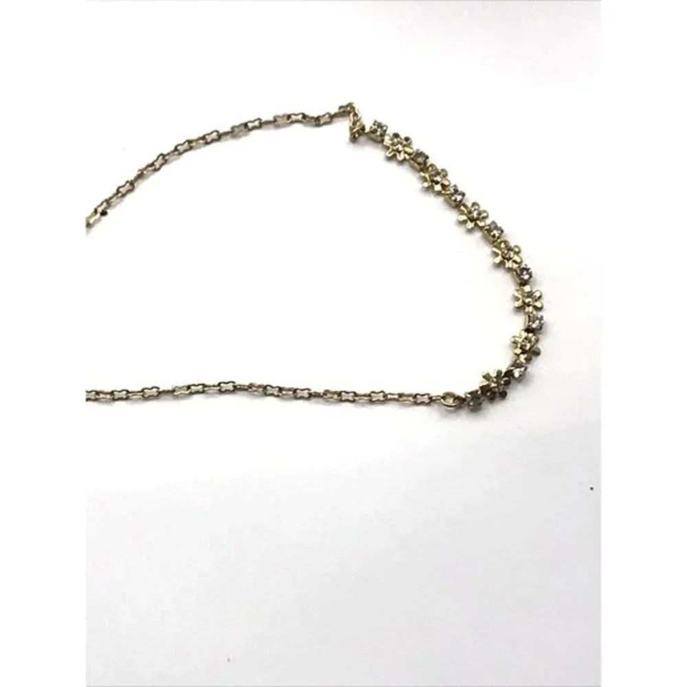 Avon Daisy Chain Anklet Gold Tone Clear‎ Rhinestone Dainty Floral 10